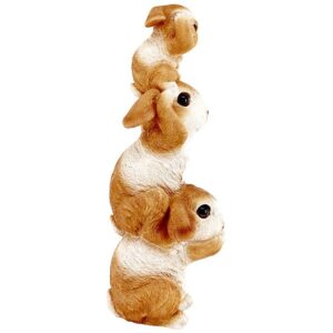 Design Toscano HT104330 4 Inch Stacked Hear See Speak No Evil Rabbit Statue