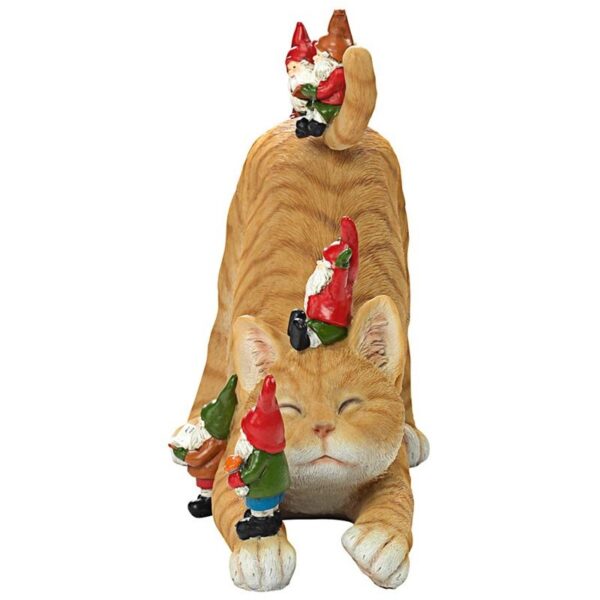 Design Toscano HT542036 14 1/2 Inch Catatonic Gnome Feline Frenzy Statue