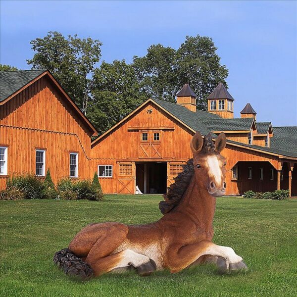 Design Toscano HT766360 22 Inch Relaxing Pony Horse Foal Statue