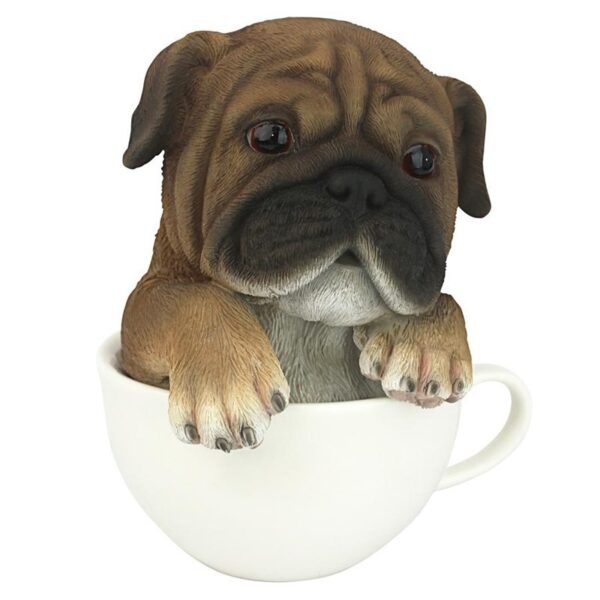 Design Toscano HT8740 4 1/2 Inch Pug Pup in Cup