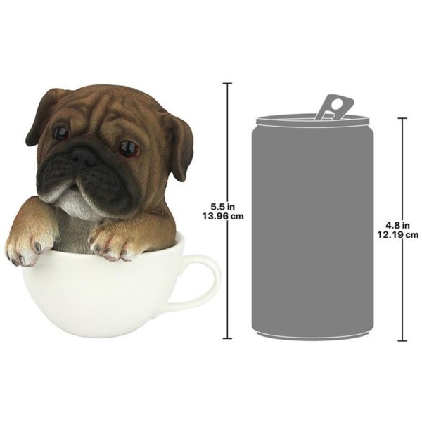 Design Toscano HT8740 4 1/2 Inch Pug Pup in Cup