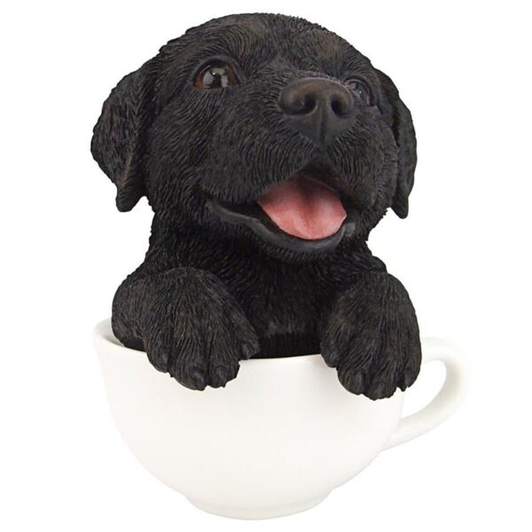 Design Toscano HT8760 4 1/2 Inch Lab Pup in Cup - Black