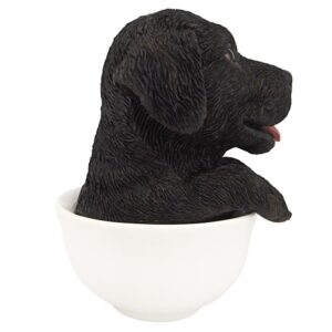 Design Toscano HT8760 4 1/2 Inch Lab Pup in Cup - Black