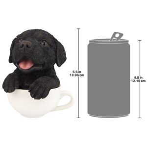 Design Toscano HT8760 4 1/2 Inch Lab Pup in Cup - Black