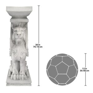 Design Toscano JE122391 10 Inch Trapezophoron Winged Lion Pedestal