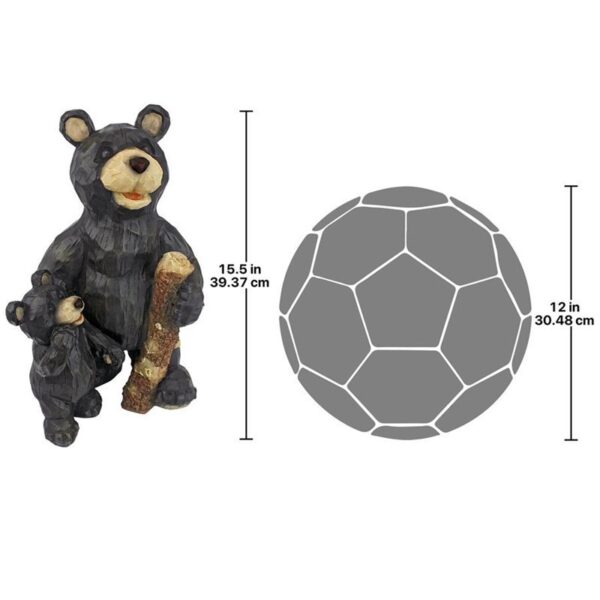 Design Toscano JE228500 9 1/2 Inch Forest Bear Pair - Black