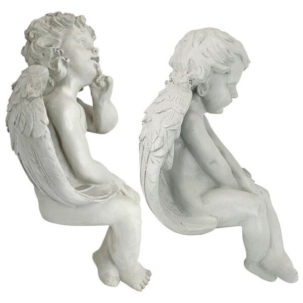 Design Toscano JE9101261 8 Inch Meditation and Contemplation Cherubs - Antique Stone