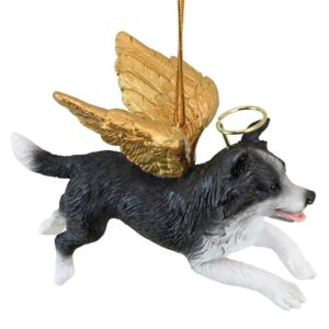 Design Toscano JH170715 4 Inch Honor The Pooch Border Collie Holiday Dog Angel Ornament Collection