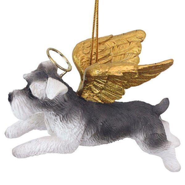 Design Toscano JH170719 3 1/2 Inch Honor The Pooch Mini Schnauzer Holiday Dog Angel Ornament