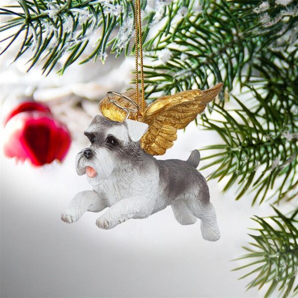 Design Toscano JH170719 3 1/2 Inch Honor The Pooch Mini Schnauzer Holiday Dog Angel Ornament