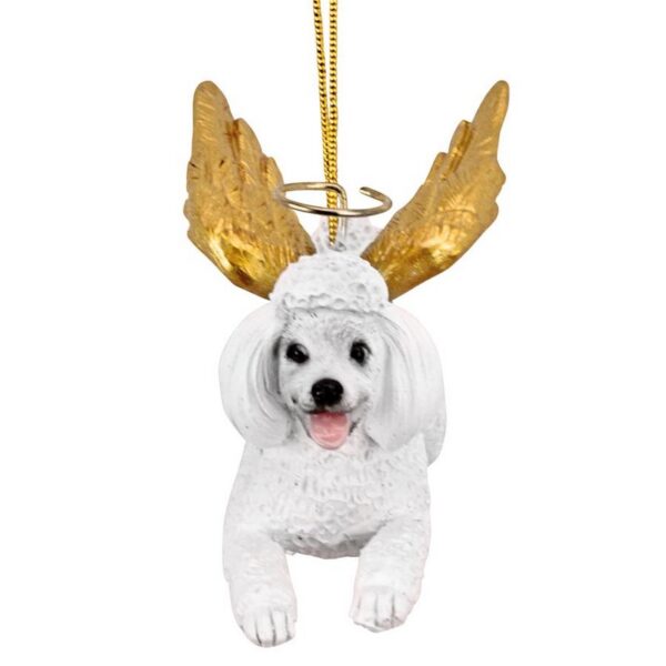 Design Toscano JH170731 3 1/2 Inch Honor The Pooch White Poodle Holiday Dog Angel Ornament