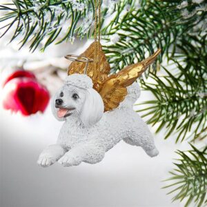 Design Toscano JH170731 3 1/2 Inch Honor The Pooch White Poodle Holiday Dog Angel Ornament