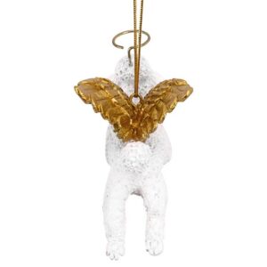 Design Toscano JH170731 3 1/2 Inch Honor The Pooch White Poodle Holiday Dog Angel Ornament