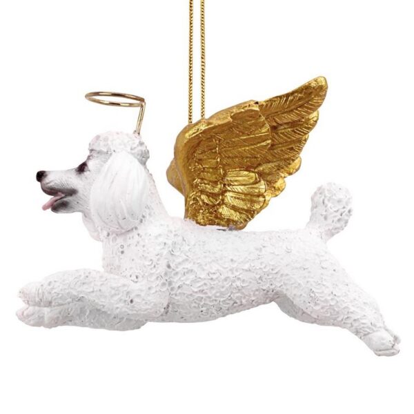 Design Toscano JH170731 3 1/2 Inch Honor The Pooch White Poodle Holiday Dog Angel Ornament