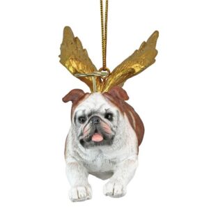 Design Toscano JH170733 4 Inch Honor The Pooch Bulldog Holiday Dog Angel Ornament