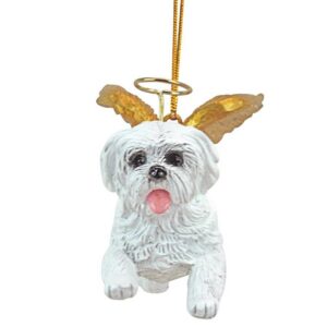 Design Toscano JH170735 3 1/2 Inch Honor The Pooch Maltese Holiday Dog Angel Ornament