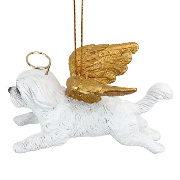 Design Toscano JH170735 3 1/2 Inch Honor The Pooch Maltese Holiday Dog Angel Ornament