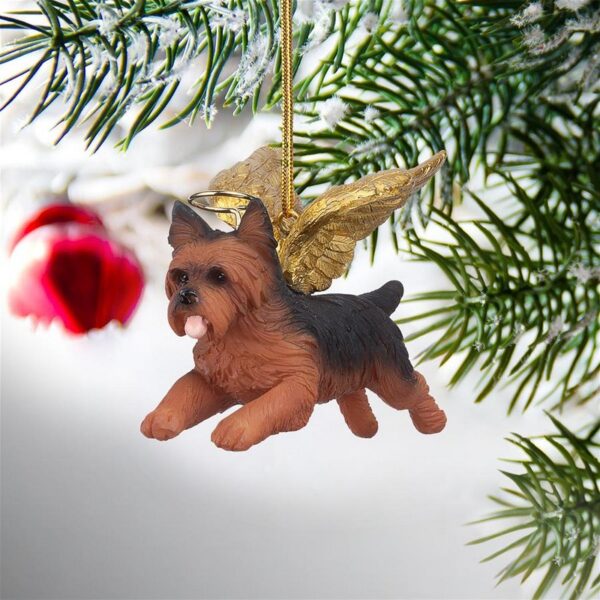 Design Toscano JH170737 3 1/2 Inch Honor The Pooch Yorkie Holiday Dog Angel Ornament