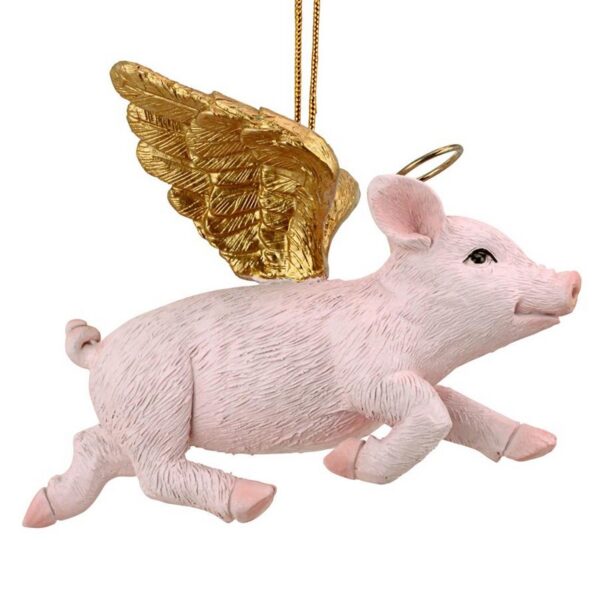 Design Toscano JH170739 4 Inch Hog Heaven Flying Pig Angel Christmas Ornament