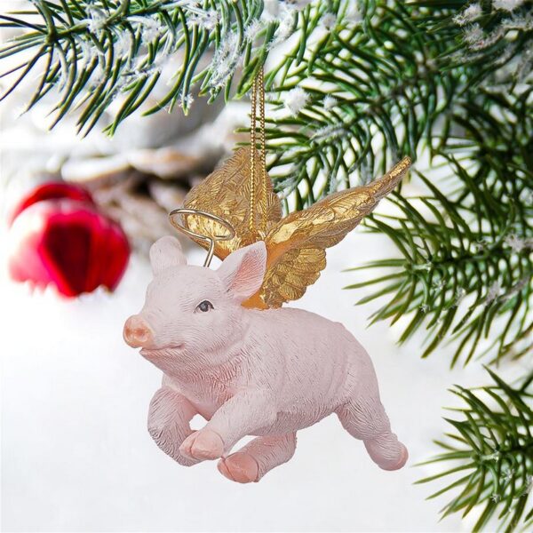 Design Toscano JH170739 4 Inch Hog Heaven Flying Pig Angel Christmas Ornament