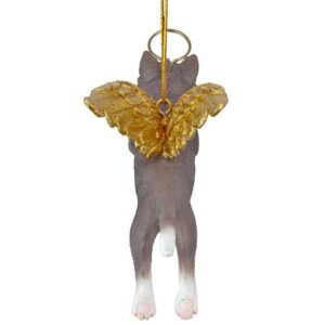 Design Toscano JH170740 4 Inch Honor The Feline Grey Tabby Holiday Cat Angel Ornament