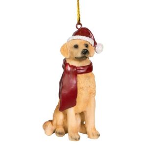 Design Toscano JH576305 2 1/2 Inch Golden Retriever Holiday Dog Ornament Sculpture