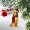 Design Toscano JH576305 2 1/2 Inch Golden Retriever Holiday Dog Ornament Sculpture