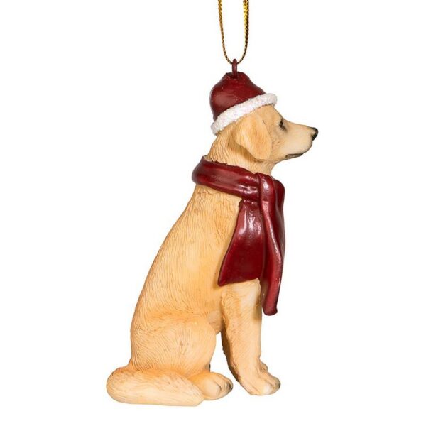 Design Toscano JH576305 2 1/2 Inch Golden Retriever Holiday Dog Ornament Sculpture