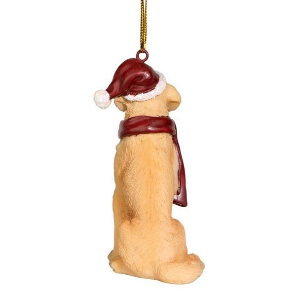 Design Toscano JH576305 2 1/2 Inch Golden Retriever Holiday Dog Ornament Sculpture