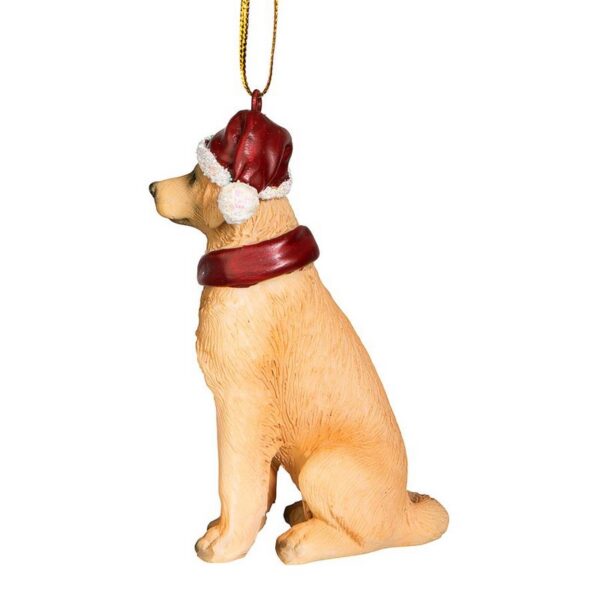 Design Toscano JH576305 2 1/2 Inch Golden Retriever Holiday Dog Ornament Sculpture