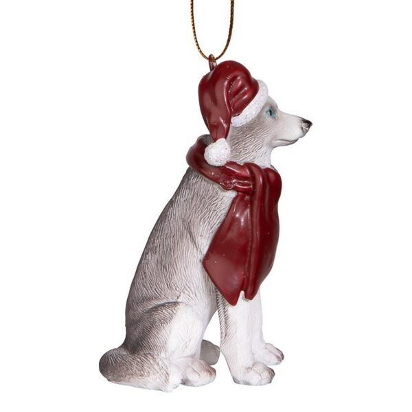 Design Toscano JH576306 2 1/2 Inch Siberian Husky Holiday Dog Ornament Sculpture