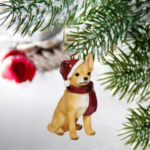 Design Toscano JH576307 2 1/2 Inch Chihuahua Holiday Dog Ornament Sculpture