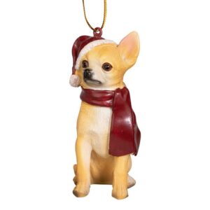 Design Toscano JH576307 2 1/2 Inch Chihuahua Holiday Dog Ornament Sculpture