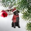 Design Toscano JH576310 2 1/2 Inch Black Labrador Retriever Holiday Dog Ornament Sculpture