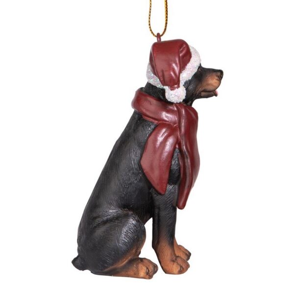 Design Toscano JH576316 2 1/2 Inch Rottweiler Holiday Dog Ornament Sculpture