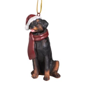 Design Toscano JH576316 2 1/2 Inch Rottweiler Holiday Dog Ornament Sculpture