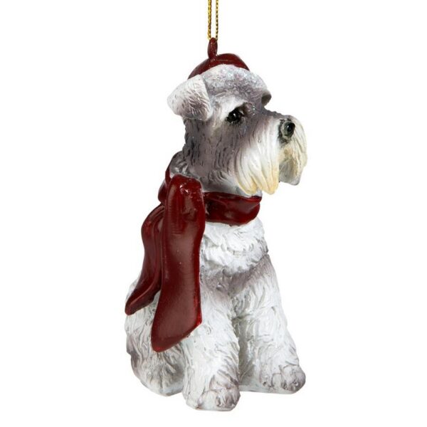 Design Toscano JH576317 2 1/2 Inch Miniature Schnauzer Holiday Dog Ornament Sculpture