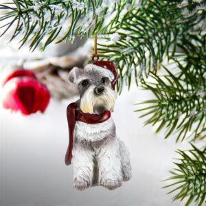 Design Toscano JH576317 2 1/2 Inch Miniature Schnauzer Holiday Dog Ornament Sculpture