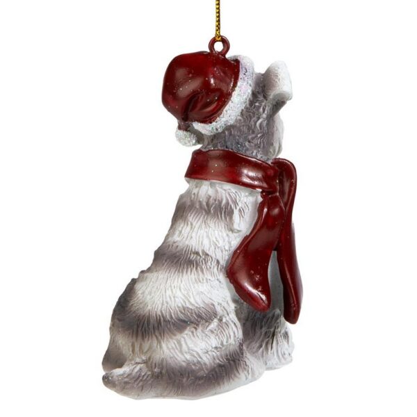 Design Toscano JH576317 2 1/2 Inch Miniature Schnauzer Holiday Dog Ornament Sculpture