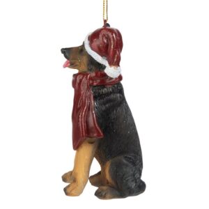 Design Toscano JH576320 2 1/2 Inch German Shepherd Holiday Dog Ornament Sculpture