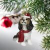 Design Toscano JH576321 2 1/2 Inch Cavalier King Charles Spaniel Holiday Dog Ornament Sculpture