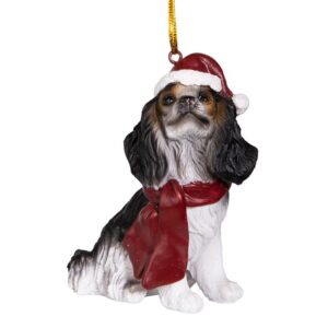 Design Toscano JH576321 2 1/2 Inch Cavalier King Charles Spaniel Holiday Dog Ornament Sculpture