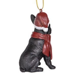 Design Toscano JH576324 2 1/2 Inch French Bulldog Holiday Dog Ornament Sculpture