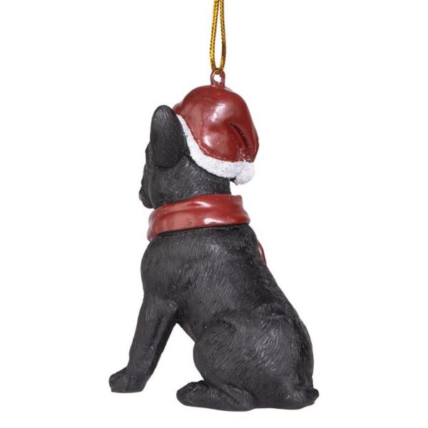 Design Toscano JH576324 2 1/2 Inch French Bulldog Holiday Dog Ornament Sculpture