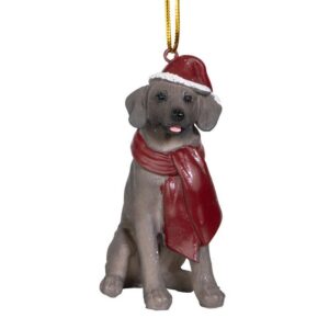 Design Toscano JH576326 2 1/2 Inch Weimaraner Holiday Dog Ornament Sculpture