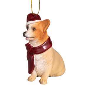 Design Toscano JH576337 2 1/2 Inch Welsh Corgi Holiday Dog Ornament Sculpture