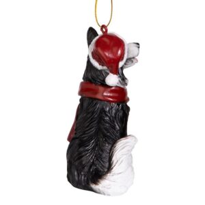 Design Toscano JH576341 2 1/2 Inch Border Collie Holiday Dog Ornament Sculpture