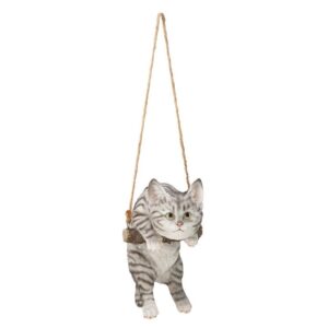 Design Toscano JQ108044 5 1/2 Inch Tabby Cat Hanging - Grey