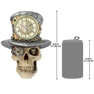 Design Toscano JQ11941 7 Inch Steampunk Mad Hatter Skull Clock