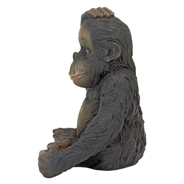 Design Toscano JQ3551 11 Inch Curly the Chimpanzee Statue